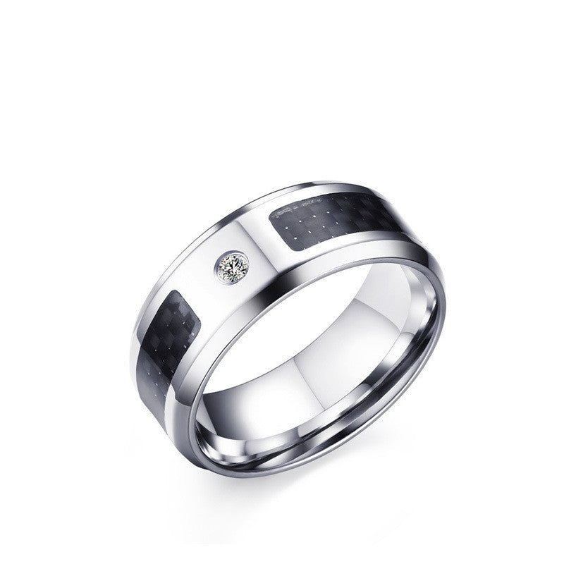 Men's Contemporary Steel and Carbon-Style Band