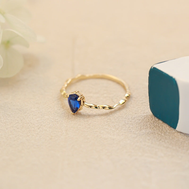 "Ocean Dewdrop" Golden Promise Ring