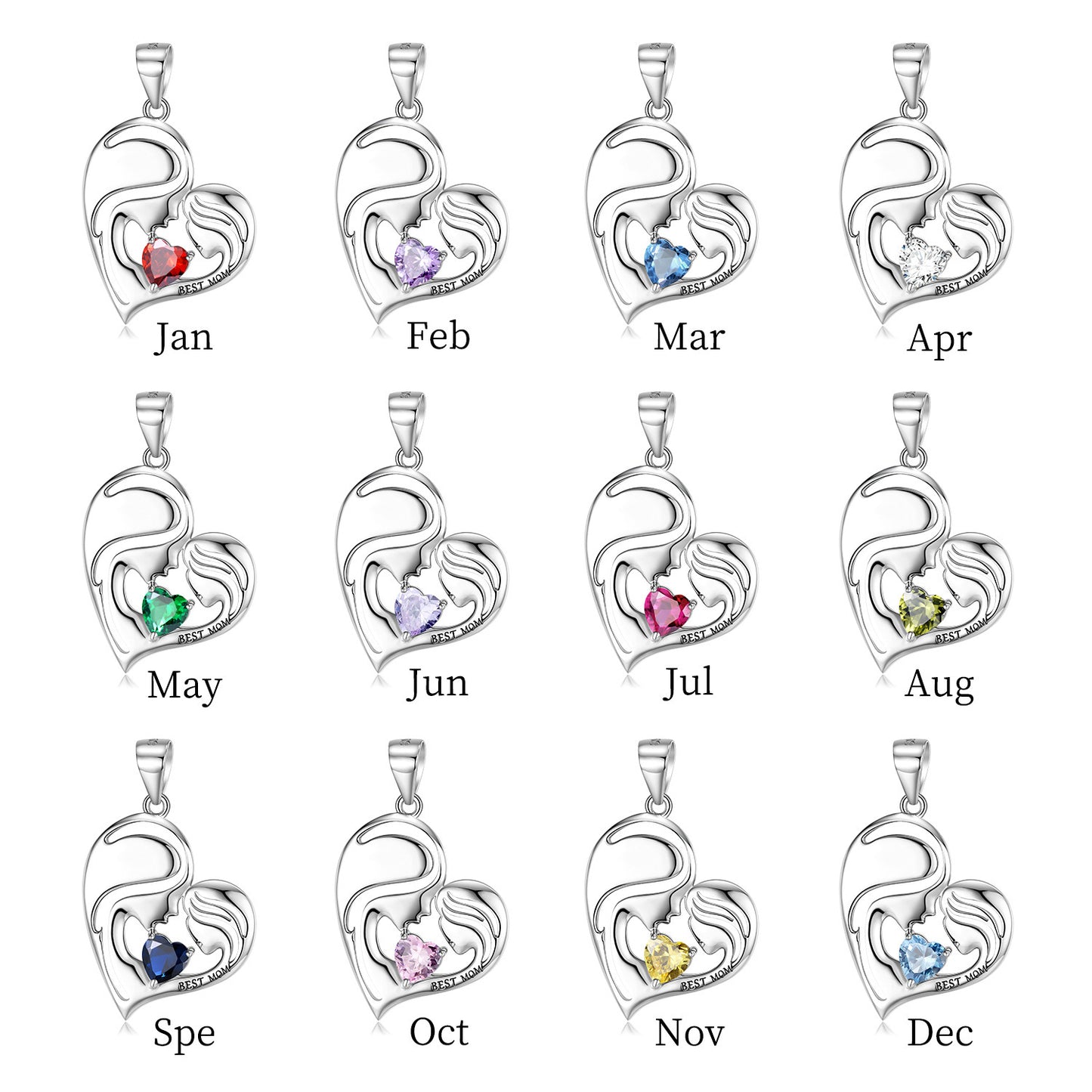 Forever Her Heart Birthstone Pendant