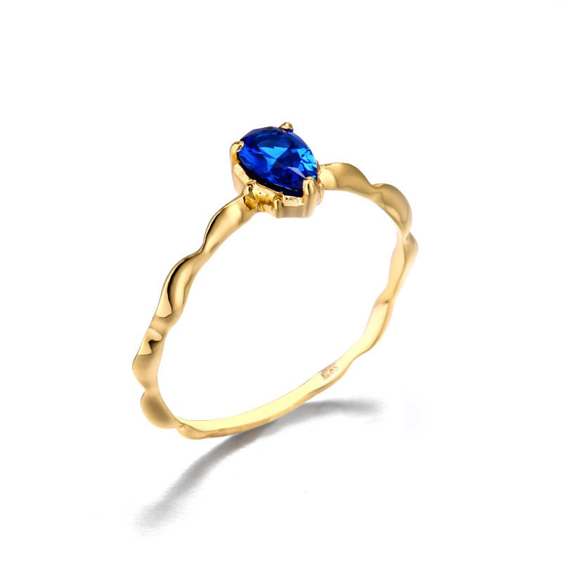 "Ocean Dewdrop" Golden Promise Ring