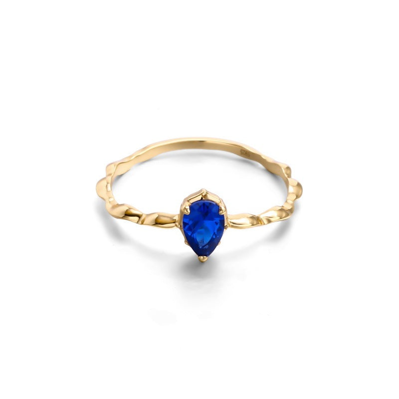 "Ocean Dewdrop" Golden Promise Ring