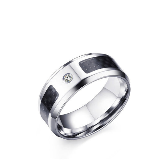 Men's Contemporary Steel and Carbon-Style Band