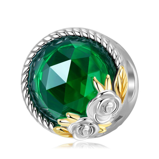 Emerald-Style Floral Charm